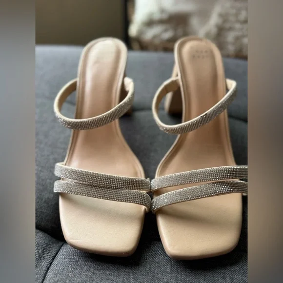 A New Day Sparkly Strappy Heels WORN ONCE - Picture 2 of 5